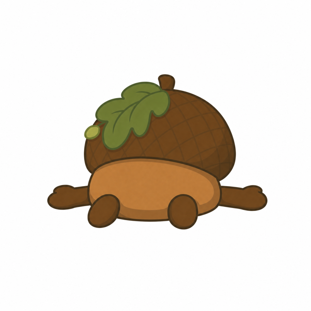 ZERA acorn mascot — Fall Down · Face