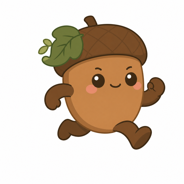 ZERA acorn mascot — Run