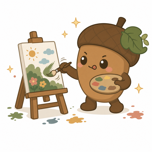 ZERA acorn mascot — Painting