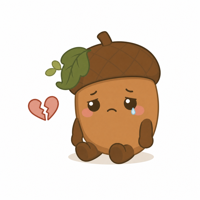 ZERA acorn mascot — Disappointed