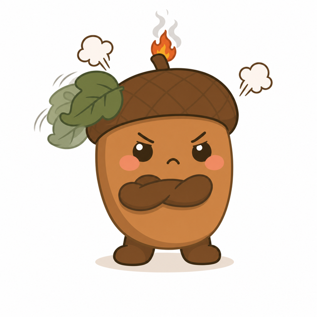 ZERA acorn mascot — Angry