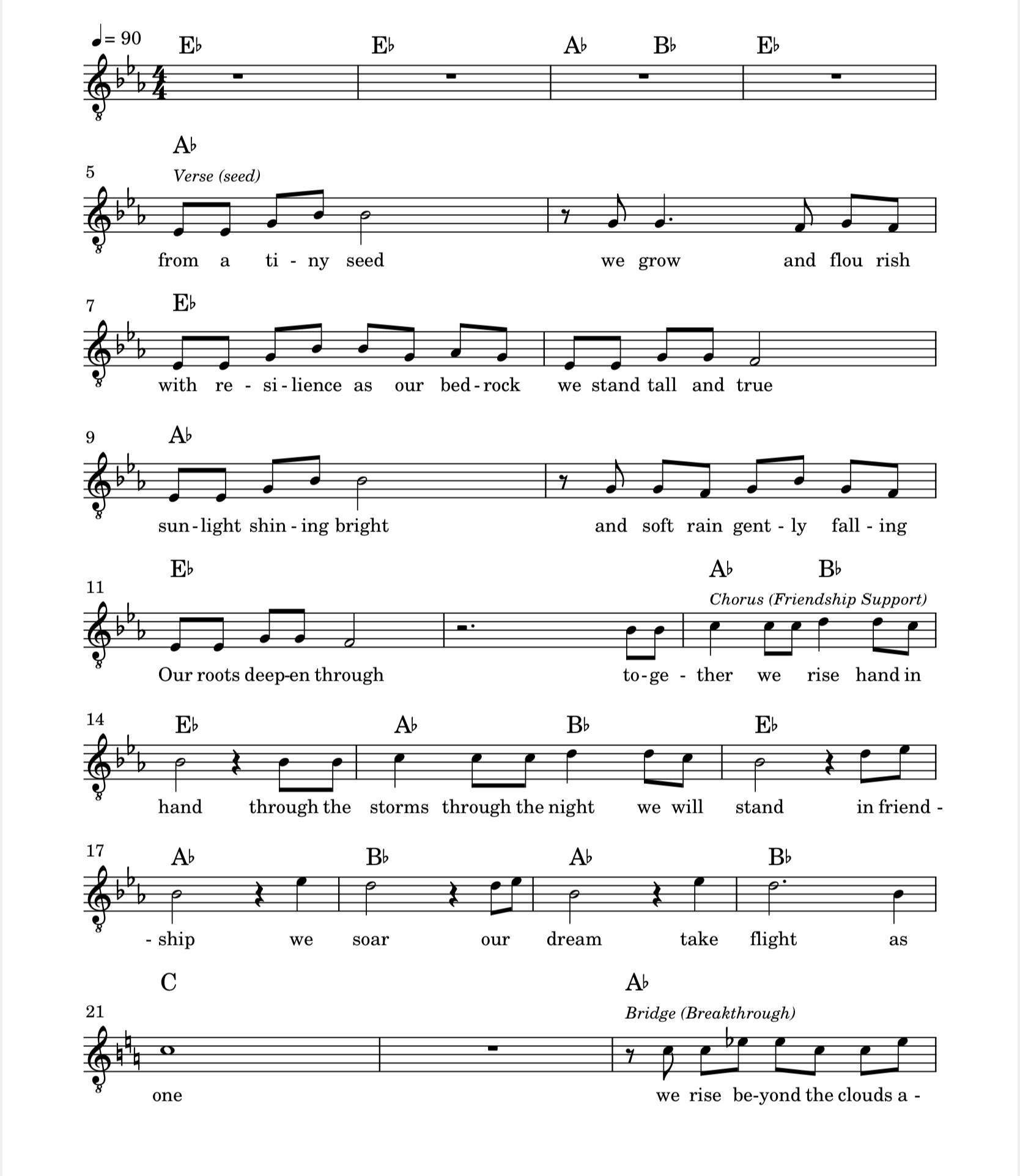 zera Anthem — choir score, part 1